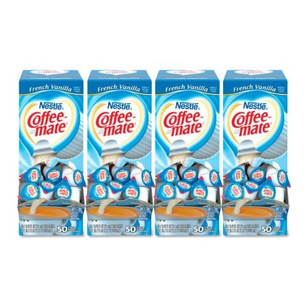 Nestle Coffee mate Liquid Coffee Creamer, French Vanilla, 0.38 oz Mini Cups, 200/Carton NES 35170